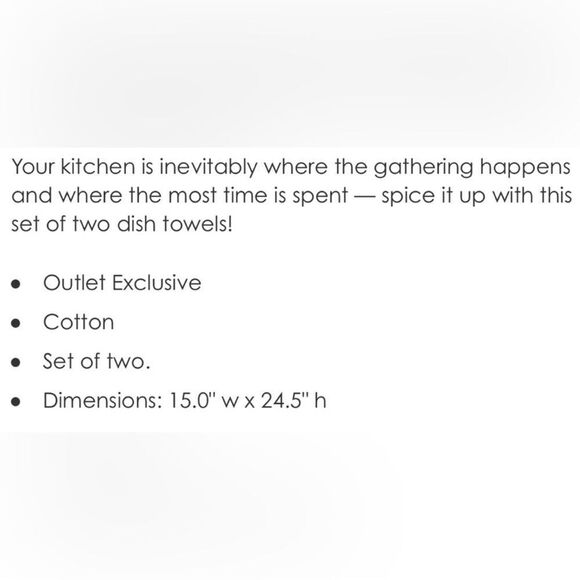 Vera Bradley Lemon Grove Blossoms Blue Yellow Set of 2 Cotton Kitchen Tea Towels - Picture 11 of 12